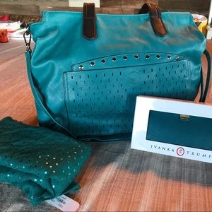 Jade Green Purse and Ivanka Trump Wallet NEW